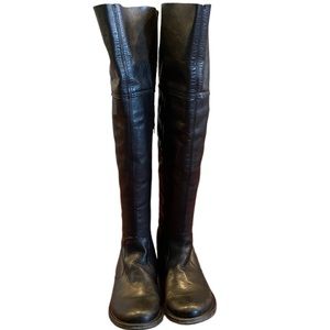 STEVE MADDEN Over Knee Omegaa Boots Leather Black